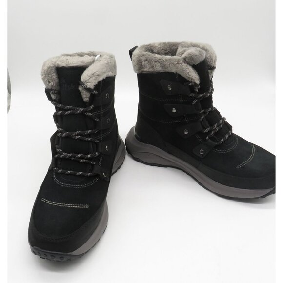 Jack Wolfskin Texapore Winter Boots Womens  6 Black Faux Fur Lined Waterproof NW - Picture 3 of 9